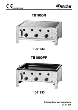 Bartscher 1061633 Gas table-top grill TB1000R Mode d'emploi