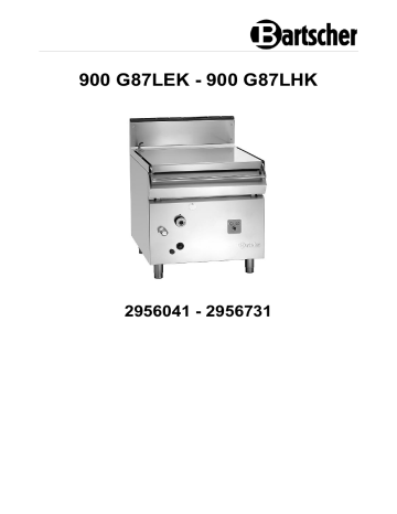 Bartscher 2956731 Tilting frying pan 900 G87LHK Mode d'emploi | Fixfr
