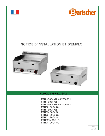 Bartscher A3700331 Griddle plate GDP 320G-G Mode d'emploi | Fixfr