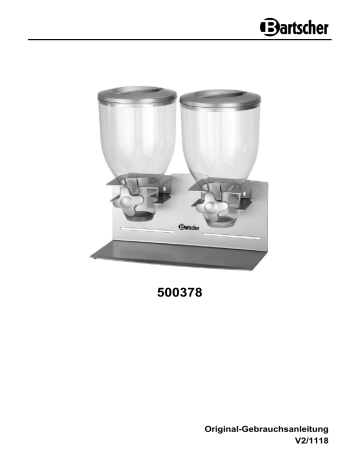 Bartscher 500378 Cereal dispenser, double Mode d'emploi | Fixfr