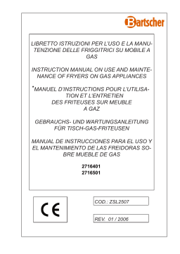 Bartscher 2716401 Deep fat fryer gas 700, W400 2x8L Mode d'emploi