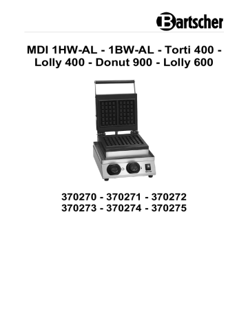 Bartscher 370275 Waffle maker MDI Lolly 600 Mode d'emploi | Fixfr