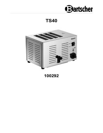 Bartscher 100292 Toaster TS40 Mode d'emploi | Fixfr