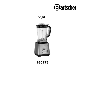 Bartscher 150175 Blender 2,6L Mode d'emploi | Fixfr