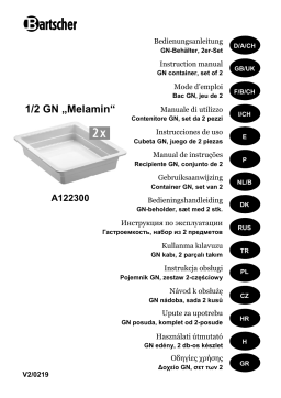 Bartscher A122300 Melamine container set 1/2GN T65 Mode d'emploi