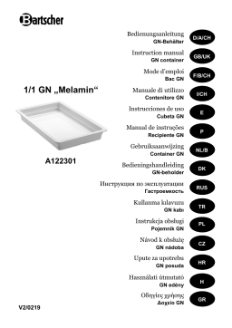 Bartscher A122301 GN container 1/1 GN "Melamin" Mode d'emploi