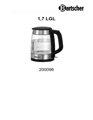 Bartscher 200096 Kettle 1.7 L GL Mode d'emploi | Fixfr