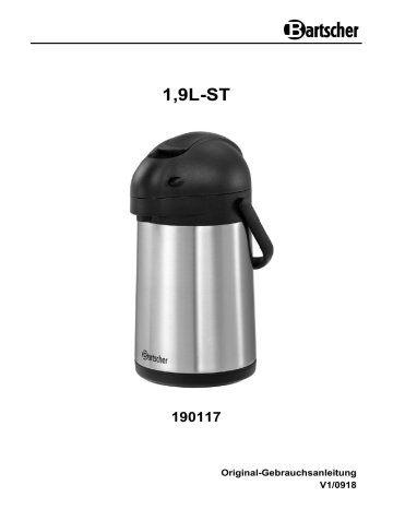 Bartscher 190117 Thermo pump jug 1,9L-ST Mode d'emploi | Fixfr