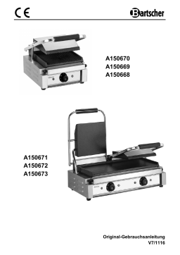 Bartscher A150670 Contact grill 1800 1R Mode d'emploi