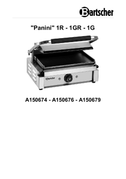 Bartscher A150674 Contact grill "Panini" 1R Mode d'emploi