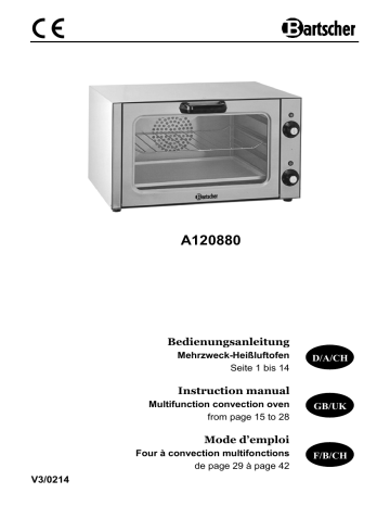 Bartscher A120880 Convection oven, universal Mode d'emploi | Fixfr