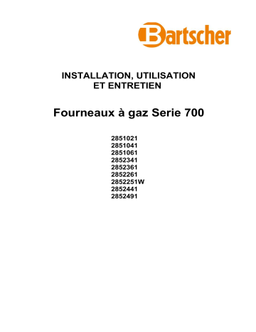 2852341 | Bartscher 2852491 Gas range 700, B1200, 6Fl, EBO 1/1 Mode d'emploi | Fixfr