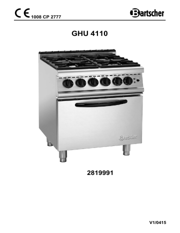 Bartscher 2819991 Gas stove GHU 4110 Mode d'emploi | Fixfr