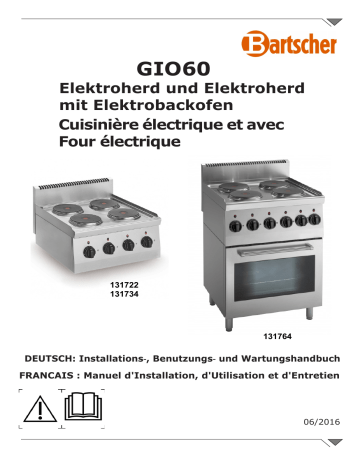 Bartscher 131764 Electric stove 600, W600, 4PL, elO Mode d'emploi | Fixfr