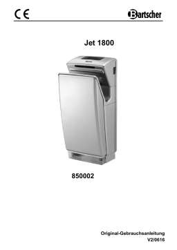 Bartscher 850002 Hand Dryer Jet 1800 Mode d'emploi