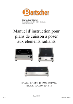 Bartscher 104913 Countertop electric hob 2K6000 GLH Mode d'emploi