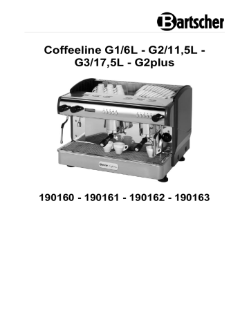 Bartscher 190160 Coffee machine Coffeeline G1,6L Mode d'emploi | Fixfr
