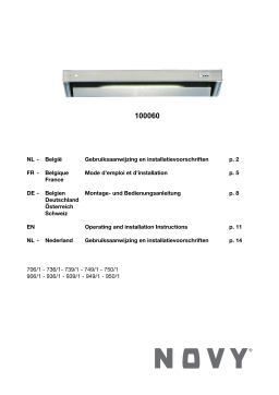 Bartscher 100060 Novy-exhaust hood, W600, SS Mode d'emploi