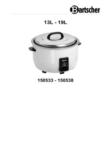 Bartscher 150533 Rice cooker 8L W Mode d'emploi | Fixfr