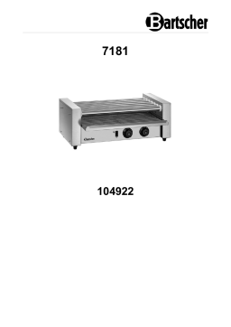 Bartscher 104922 Sausage roller grill 7181 Mode d'emploi