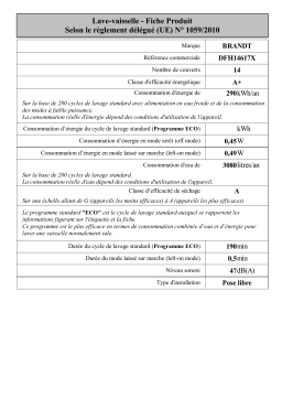 Brandt DFH14617X Free-standing dishwasher Manuel utilisateur