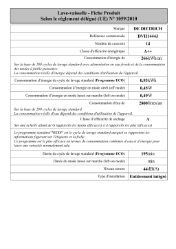 DE DIETRICH DVH1444J Lave-vaisselle | AI Chat & PDF