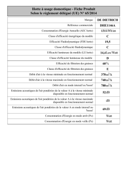 De Dietrich DHE1146A Built-in hood Manuel utilisateur
