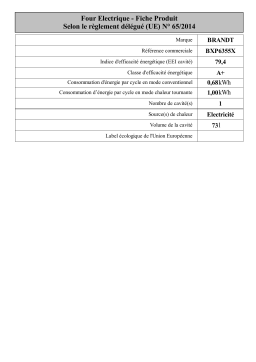 Brandt BXP6355X Built-in pyrolytic oven Manuel utilisateur