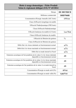 De Dietrich DHD7960B Downdraft hood Manuel utilisateur