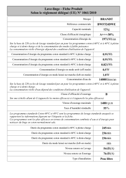 Brandt BWF524DWE Front-loading washing machine Manuel utilisateur