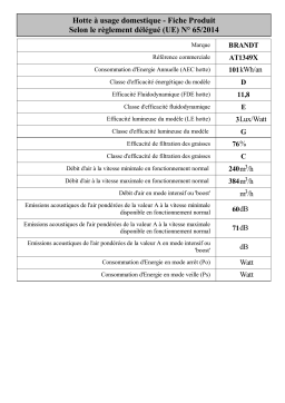 Brandt AT1349X Built-in extractor hood Manuel utilisateur