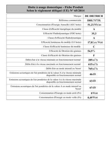 De Dietrich DHL7173X Ceiling hood Manuel utilisateur | Fixfr
