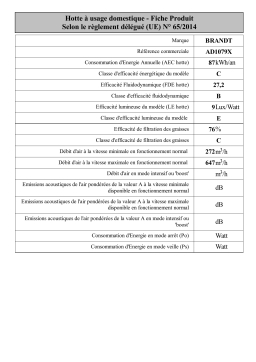 Brandt AD1079X Kitchen-island extractor hood Manuel utilisateur