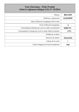 Brandt KM1550W Combined gas-electric cooker Manuel utilisateur