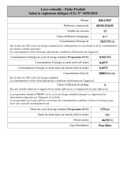 Brandt DFH13526W Free-standing dishwasher Manuel utilisateur