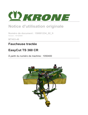 Krone BA EasyCut TS 360 CR (MT403-46) Mode d'emploi | Fixfr