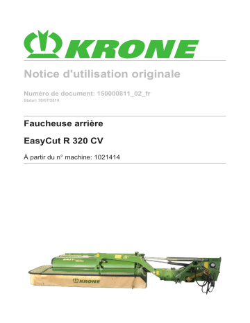 Krone BA EasyCut R 320 CV Mode d'emploi | Fixfr