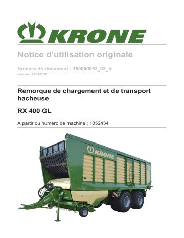 Krone BA RX 400 GL Mode d'emploi | Fixfr