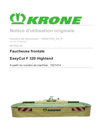 Krone BA EasyCut F 320 Alpine (MT203-30) Mode d'emploi | Fixfr