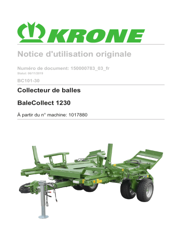 Krone BA BaleCollect 1230 Mode d'emploi | Fixfr
