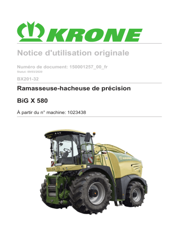 Krone BiG X 580 (BX201-32) Mode d'emploi | Fixfr