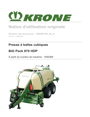 Krone BA BiG Pack 870 Mode d'emploi | Fixfr