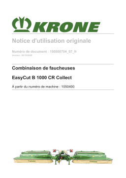 Krone BA EasyCut B 1000 CR Collect Mode d'emploi