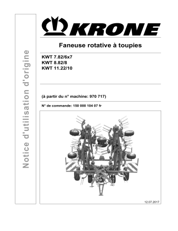 Krone BA KWT 7.82/6x7 KWT 8.82/8 KWT 11.22/10 Mode d'emploi | Fixfr
