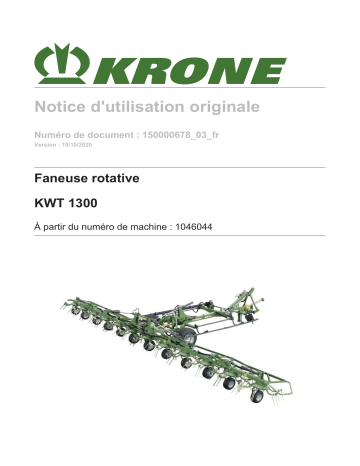 Krone BA KWT 1300 Mode d'emploi | Fixfr