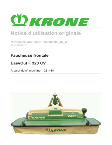 Krone BA EasyCut F 320 CV Mode d'emploi | Fixfr