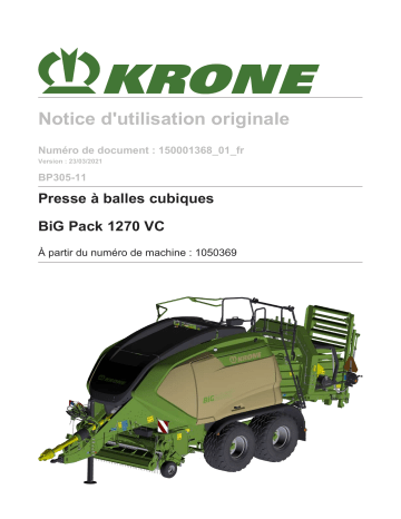 Krone BA BiG Pack 1270 VC (BP305-11) Mode d'emploi | Fixfr