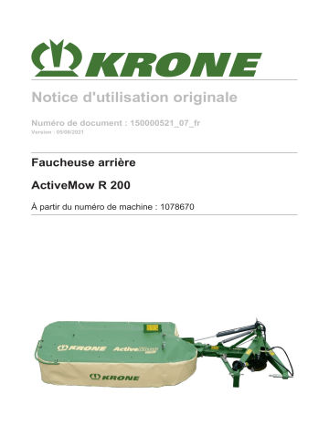 Krone BA ActiveMow R 200 Mode d'emploi | Fixfr