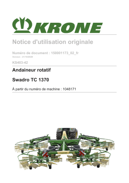 Krone BA Swadro TC 1370 (KS 403-42) Mode d'emploi