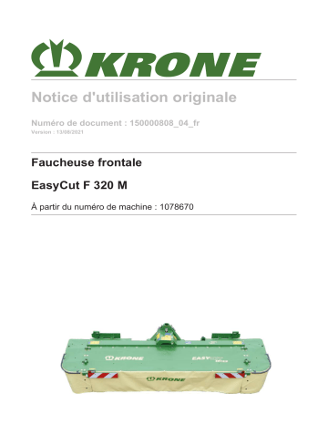 Krone BA EasyCut F 320 M Mode d'emploi | Fixfr